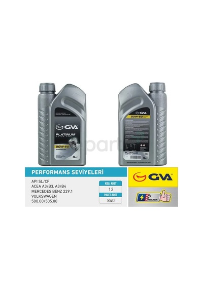 Motor Yağı 20w50 1 Lt Platınum Mineral Apı Sl / Cf 12 Adet