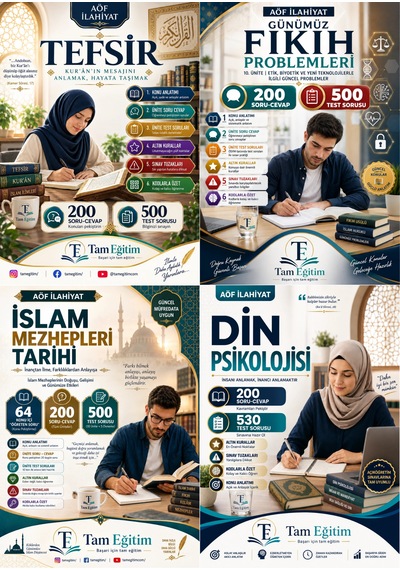 Aöf İlahiyat 2. Sınıf 3. Yarıyıl Tam Paket 8 Kitap