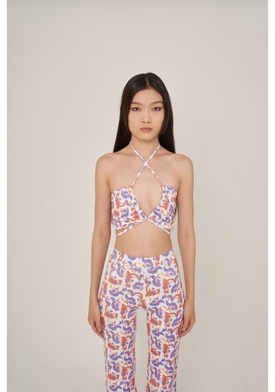 Holly Lolly Crop Bağlamalı Ricca Bluz Beyaz