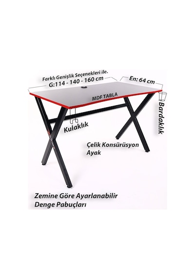 Xprime Noxus Oyuncu Masası 140 CM