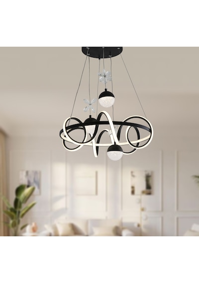 Tt314-3tpl-sy Tt Ayd Büyük Sarmal Modeli Mat Siyah Led Avize Siyah