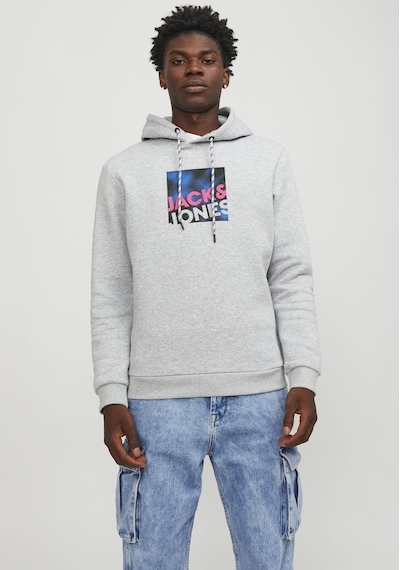 Jack & Jones Logo Baskılı Kapüşonlu Sweatshirt - Logan 12246994 Light Grey Melange Gri Jack & Jones Logo Baskılı Kapüşonlu Sweatshirt - Logan 12246994 Light Grey Melange Gri