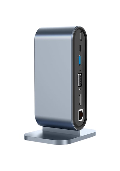 Usb C To Hdtv + Vga + 7 Ports Hub + Sd/tf Readcarder Sb C Hub Dizüstü Bilgisayar Bağlantı İstasyonu, Vga İle 12'si 1 Arada Dock, Hdmı 4k, 100mbps Ethernet, 3 X Usb-a 3.0 Ve 100w Usb- Zr773