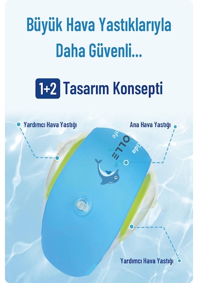 Fashcolle Large Beden Şişme Deniz Kolluğu 4-14 Yaş X 2 Adet Çok Renkli