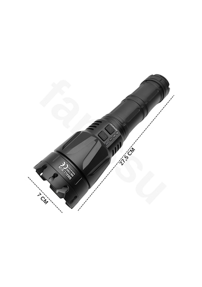 Small Sun Sm-t260 60w 6000 Lümen Ultra Güçlü Şarj Edilebilir El Feneri - 19200 Mah Dev Batarya & 3km Menzil Siyah