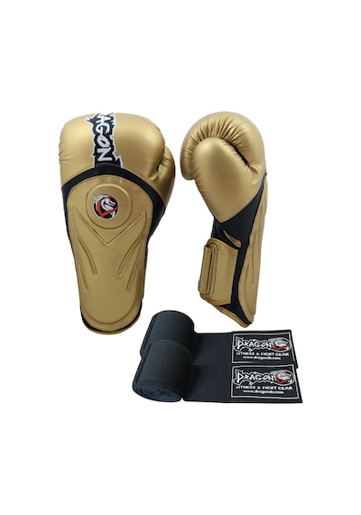 Dragondo Gold Tepito Boks Eldiveni 10 Oz Ve 3.5 Metre Boks Bandajı Set Boks Seti Altın