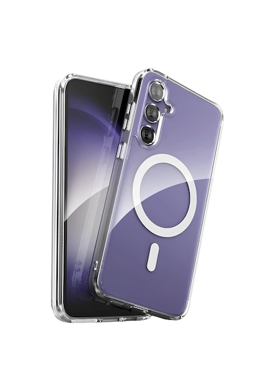 Ennar Samsung Galaxy S24 Fe Uyumlu Magsafe Sararmaz Şeffaf Sert Mika Silikon Kılıf Şeffaf
