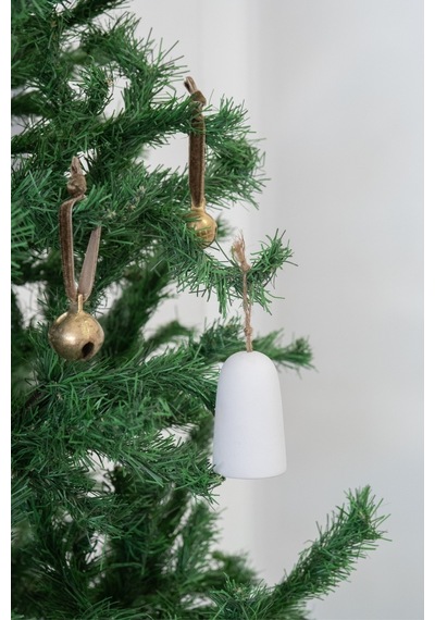 X Den.interiors Yılbaşı Ağaç Süsü Seramik Beyaz Çan Beyaz - 663813399