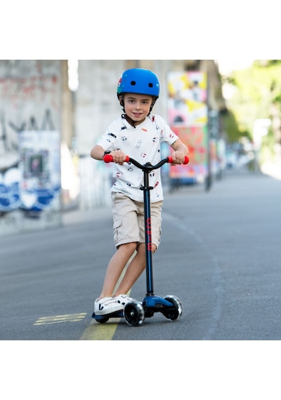 Micro Maxi Deluxe Pro Led 3 Tekerli Işıklı Çocuk Scooter Vibrant Blue Turkuaz