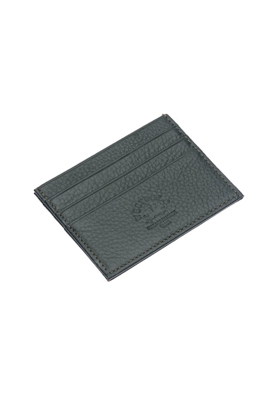 Westpolo Hakiki Deri Slim İnce Unisex Kartlık - Haki Haki