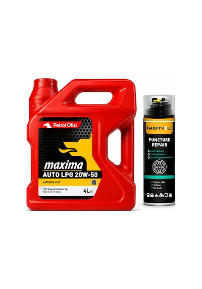 Petrol Ofisi Maxıma Auto Lpg 20w-50 4 Litre + Lastik Tamir Kiti 400 ML