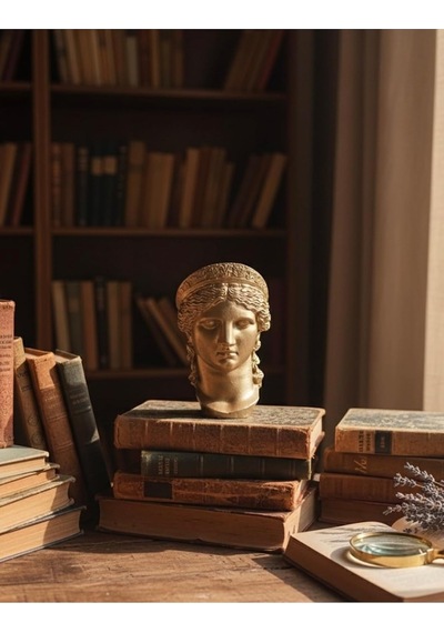 Ayrex Zeroxo Antik Yunan Heykeli Gold Dekoratif Mini Obje, Figür / Mitolojik Sanat Dokunuşlu Masaüstü Dekor Diğer