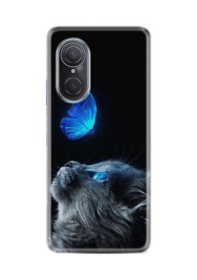 Huawei Nova 9 Se Kılıf Resimli Desenli Silikon Platinium Series Butterfly Cat 1891