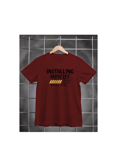 Segungear Installingmuscles Erkek Regular Fit Baskılı Spor Tişört Bordo - 933732608 Bordo