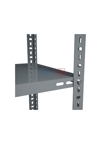 Rafax, 40x90xH:250, 4 Raflı Çelik Raf, Depo Rafı, Arşiv Rafı Gri