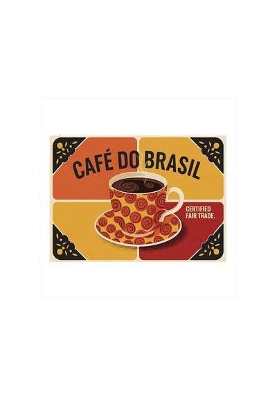 Cafe Do Brasil Posteri Dekoratif Ahşap Tablo