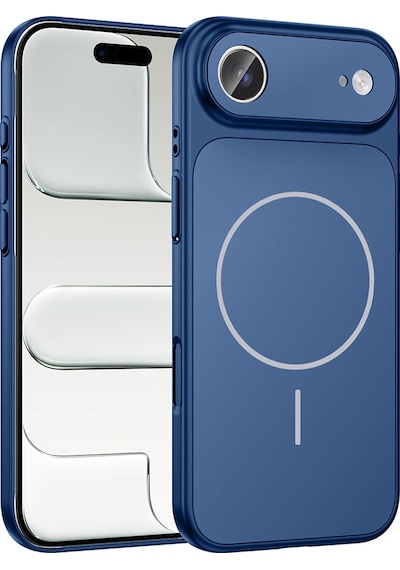 Apple Uyumlu iPhone 17 Air Kılıf Zore M-safe Şarj Özellikli Kamera Korumalı Formen Kapak Mavi