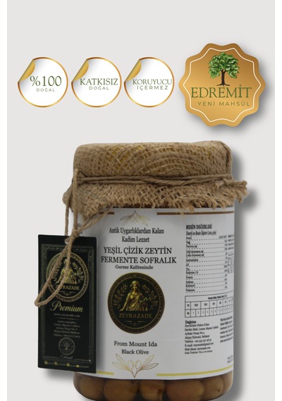 Zeyrazade Yeşil Çizik Sofralık Zeytin Fermente -1 Kg