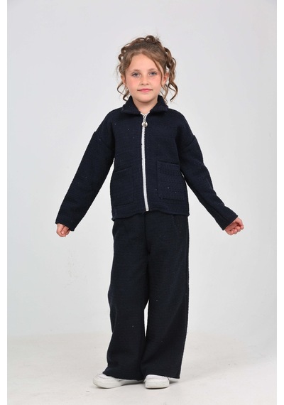 Toontoy Kids Toontoy Kız Çocuk Şanel Eşofman Takım Lacivert