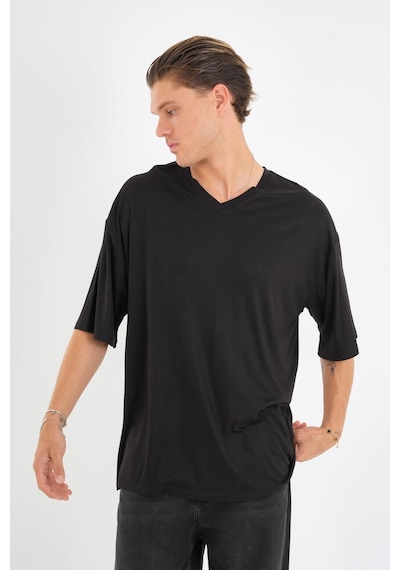 Alexander Gardi Alexandergardı V Yaka Oversize T-shirt Siyah