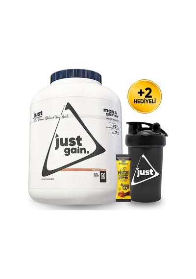 Just Nutrition Mass Gainer Karbonhidrat Tozu 2500 Gr 50 Servis Çikolata + Shaker + Protein Kahve çikolata