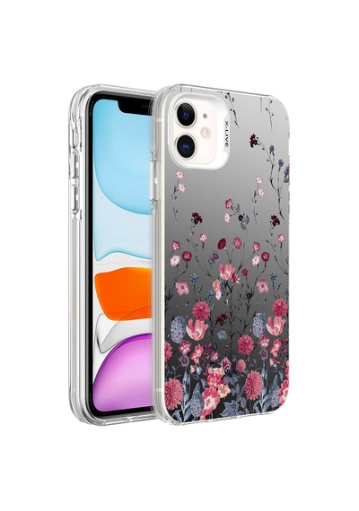 Apple Uyumlu iPhone 11 Kılıf Kamera Çıkıntılı Renkli Desenli Parlak Tasarımlı Sert Kapak Silver