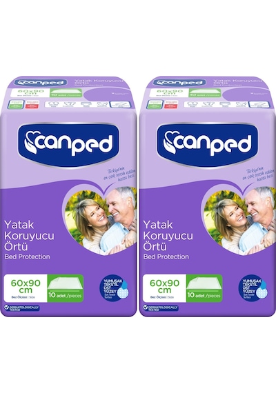 Canped Hasta Yatak Koruyucu Örtü 2 x 10'lu 60 x 90 CM