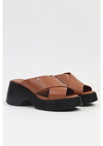 Pierre Cardin Pc-7192- 3968 Taba-kadın Platform Terlik Taba