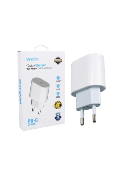 Weko Wk-26524 Beyaz Pd 20 Watt Iphone Type-c Hızlı Şarj Başlığı Çok Renkli