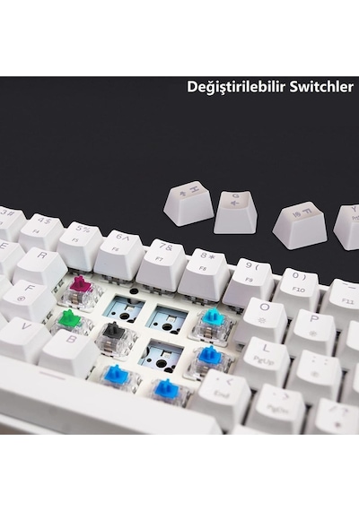K-620 Ayrılabilir Type-c Kablolu Red Switch Hot Swap Mekanik Klavye