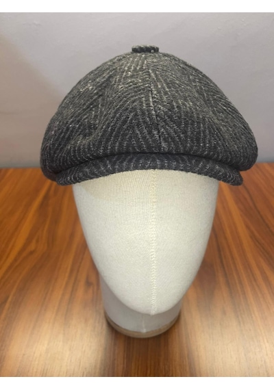 Hamze Peaky Blinders Vintage Model Balıksırtı Kışlık Kasket Şapka Siyah