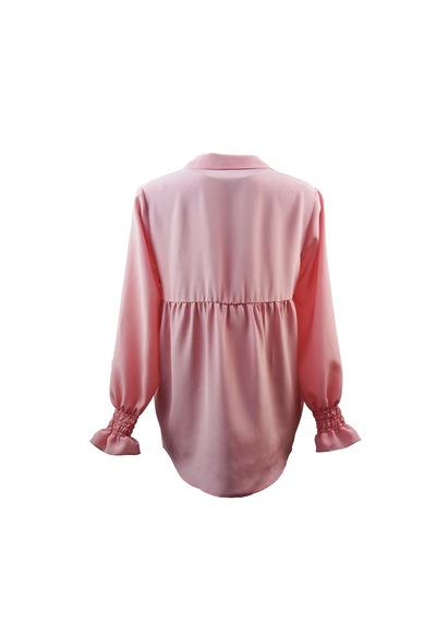 BULALGİY Kadın Pembe Saf İpek Bluz - BGA00050M