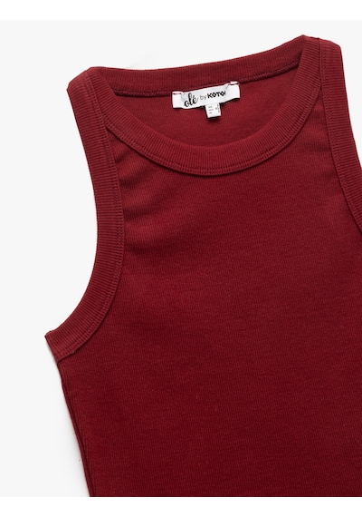 Koton Halter Yaka Fitilli Slim Fit Crop Kadın Atlet Bordo 5sal30083ık Bordo Koton Halter Yaka Fitilli Slim Fit Crop Kadın Atlet Bordo 5sal30083ık Bordo