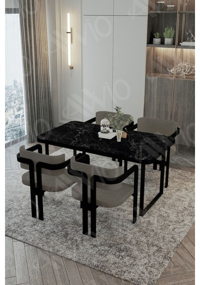 Avvio Roxy Metal Ayak Tokyo Demonte Sandalye 80x120 Yemek Masası Mutfak Masası 4 Kişilik Siyah Mermer Avvio Roxy Metal Ayak Tokyo Demonte Sandalye 80x120 Yemek Masası Mutfak Masası 4 Kişilik Siyah Mermer