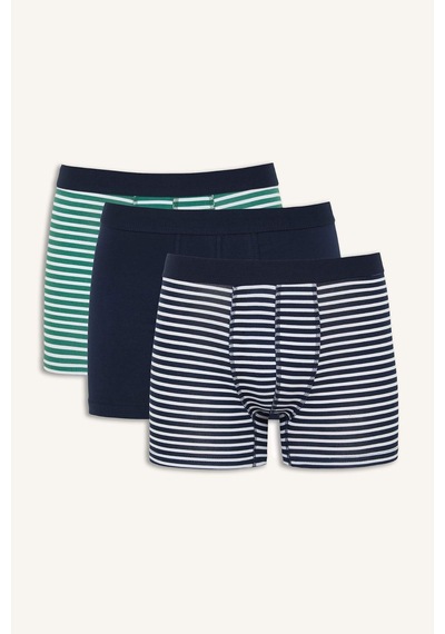 Defacto Regular Fıt Çizgili 3lü Boxer E9580ax26spnv135 Lacivert-nv135