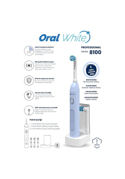 Tr 4 Modlu Professional Series 8100 Şarjlı Diş Fırçası Mavi Diğer