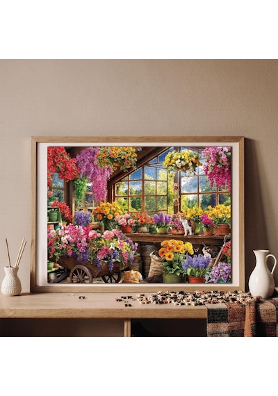 Ahşap Puzzle Yetişkin - Çiçek Serası - 450 Parça, 29 X 39 Cm - Yapıştırıcı Folyo Dahil - Benzer
