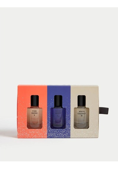 Marks&Spencer Pink Pepper + Velvet Amber + White Coconut Kadın Parfüm Seti EDT 3 x 30 ML