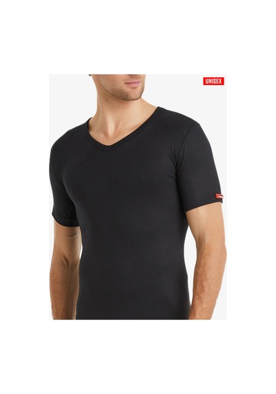 Blackspade Unisex Termal Tişört V Yaka, Isı Tutucu Kışlık İç Giyim 1263 Siyah