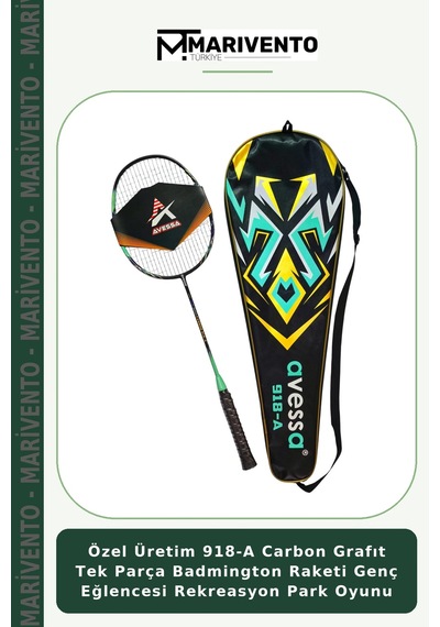 Özel Üretim 918-a Carbon Grafıt Tek Parça Badmington Raketi Genç Eğlencesi Rekreasyon Park Oyunu