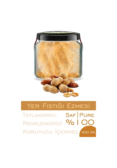 4 Çeşit %100 Saf Ezme Kaju Ezmesi Ceviz Ezmesi Fıstık Badem Ezme Bi Kavanoz 330 Cc. Cam Kavanozlarda