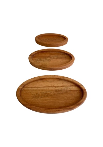 Doğal Ahşap Sunum Tabakları Oval Ahşap Çerez Tabakları Kayın/gürgen 3 Parça