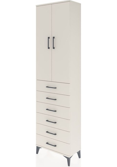 Arges Dolap 2 Raflı 6 Çekmeceli Tek Askılı 60x30x221 Aytaşı-a... Aytaşı