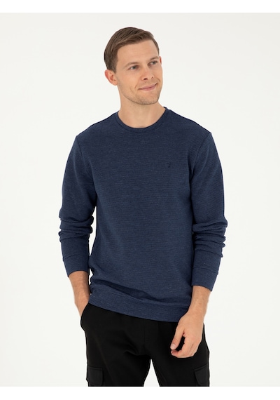 İndigo Regular Fit Bisiklet Yaka Sweatshirt Mavi