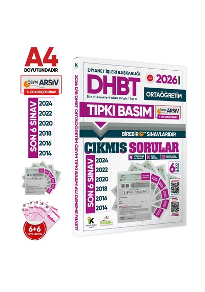 2026 Kpss-dhbt Lisans-önlisans-ortaöğretim Ösym Çıkmış Soru Tıpkı Basım 6+6+6 Kitapçık Tg Deneme Seti