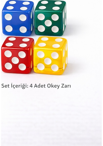 Renkli Plastik Okey Zarı 16 Mm Mavi Yeşil Kırmızı Sarı Zar