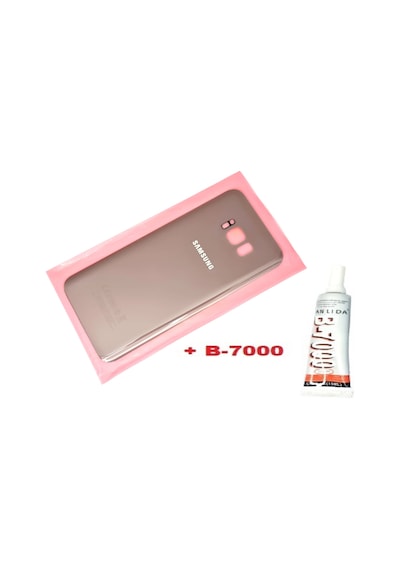 Tkgz Samsung Galaxy Uyumlu S8 Plus Arka Pil Batarya Kapağı Cam+b-7000 Rose Gold