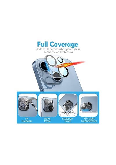 İphone 14 Ve 14 Plus Uyumlu Kamera Lens Koruyucu Temperli Cam Kamera Koruyucu 9h Sertlik Hd Şeffaf Kamera Lens Kapağı Cam Film