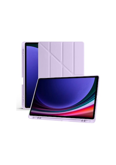 Samsung Galaxy Uyumlu Tab S9 Plus X810 12.4 İnç Katlanabilir Kalemlikli Standlı Akıllı Kılıf Kapaklı Kılıf