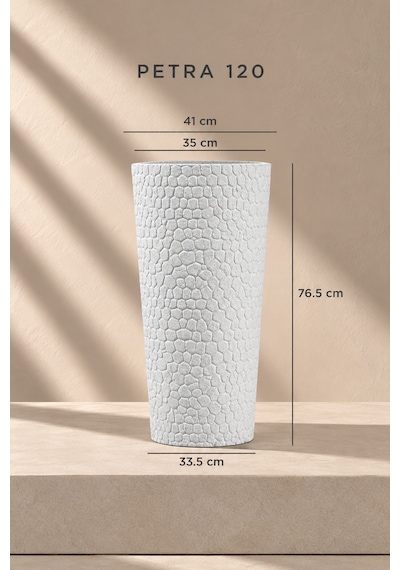 Bostann Dekoratif Saksı - Petra 120 - 80l - Beyaz